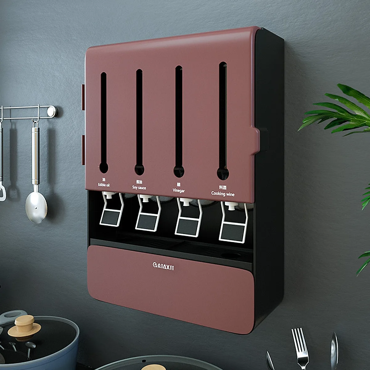 Wall Storage Multifunctional Seasoning Box Without Punching - Image 6
