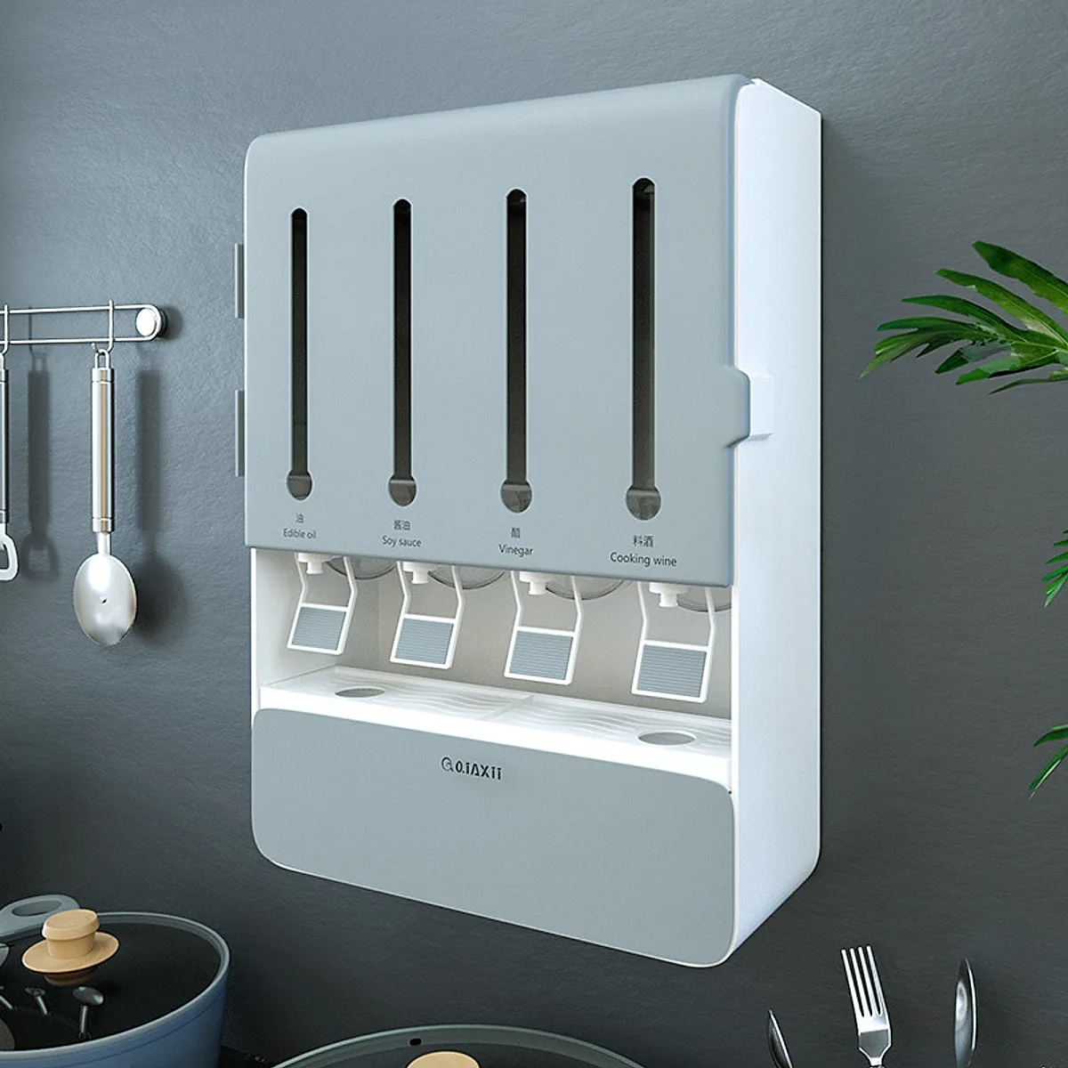 Wall Storage Multifunctional Seasoning Box Without Punching - Image 8
