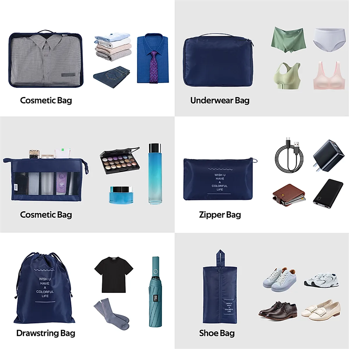Home Fashion Simple Solid Color Storage Bag - Image 8