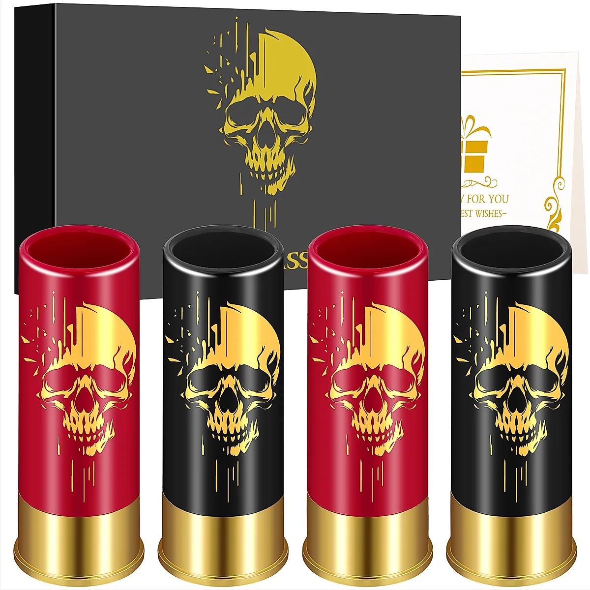 4pcs Skull Shot Glasses, 1.5oz - Reusable, High-Quality Plastic Bullet Cups For Whiskey, Cocktails & Wine, Perfect For Bars, Parties & Gifts - Image 3