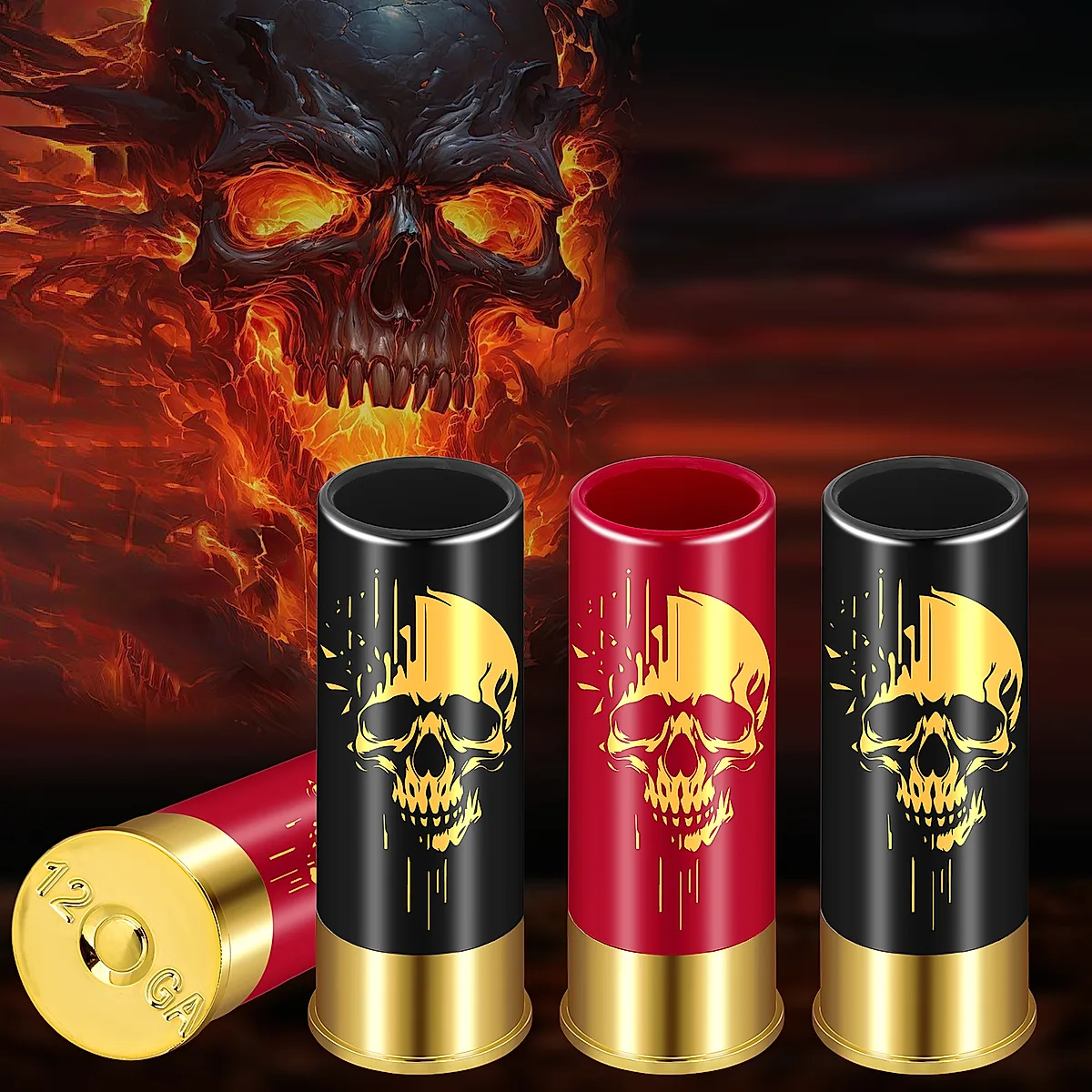 4pcs Skull Shot Glasses, 1.5oz - Reusable, High-Quality Plastic Bullet Cups For Whiskey, Cocktails & Wine, Perfect For Bars, Parties & Gifts - Image 6