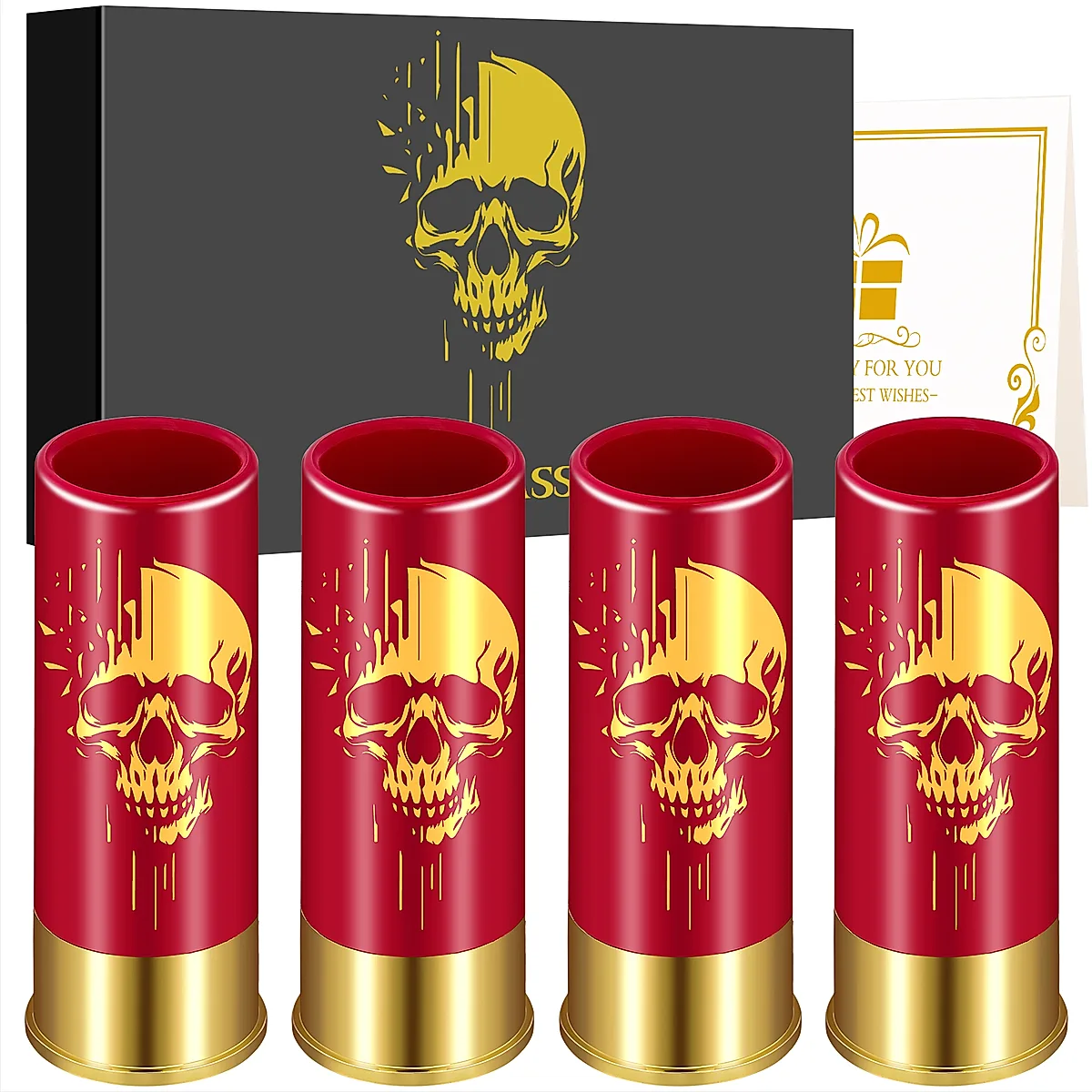 4pcs Skull Shot Glasses, 1.5oz - Reusable, High-Quality Plastic Bullet Cups For Whiskey, Cocktails & Wine, Perfect For Bars, Parties & Gifts - Image 8