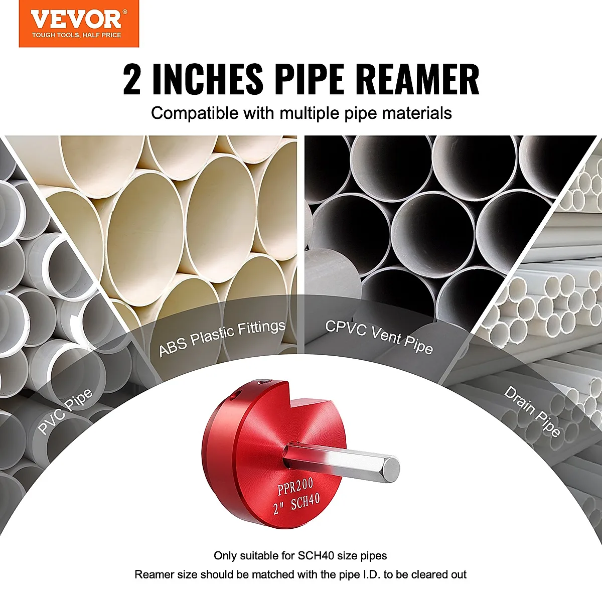 2 In PVC Pipe Reamer Tool Pipe Fitting Saver Of Aluminum Alloy For SCH 40 - Image 3