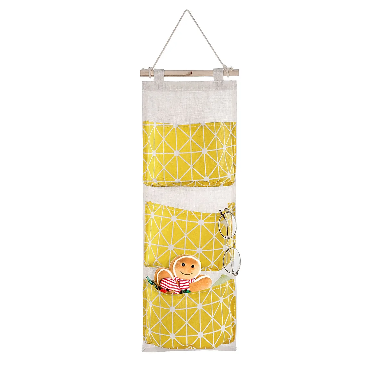 1Pc Wall Mounted Storage Bag Door Closet Hanging Storage Bag Organizer Waterproof 3 Pockets Pouch