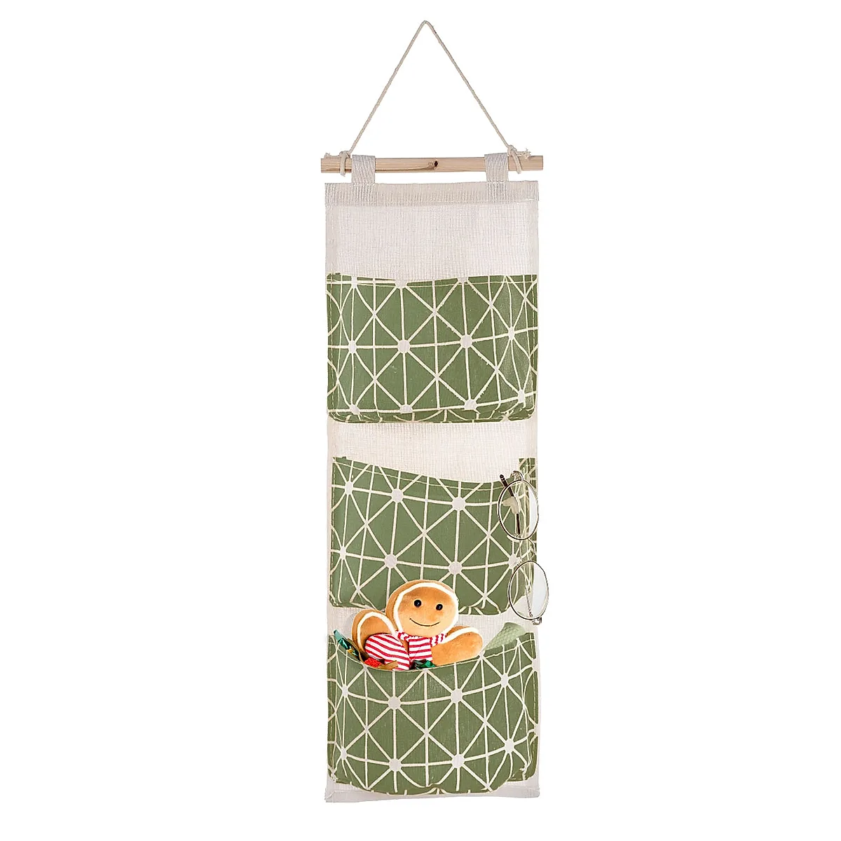 1Pc Wall Mounted Storage Bag Door Closet Hanging Storage Bag Organizer Waterproof 3 Pockets Pouch - Image 6