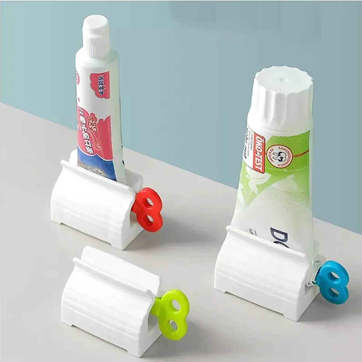 3x Toothpaste Squeezer Bathroom Tube Easy Stand Dispenser Rolling Holder Seat