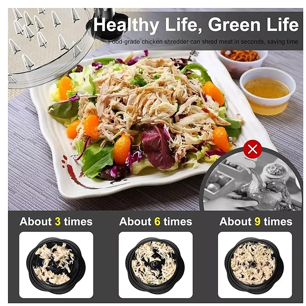 Large Chicken Shredder Tool Twist Meat Shredding Grinder Handles Non-Slip No BPA - Image 6