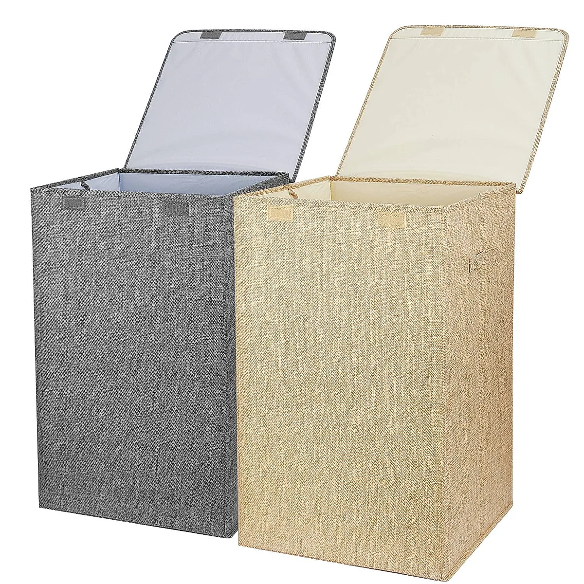 1Pc Foldable Laundry Hampers Washing Clothes Laundry Basket With Lid Handles Storage Organizer - Image 2