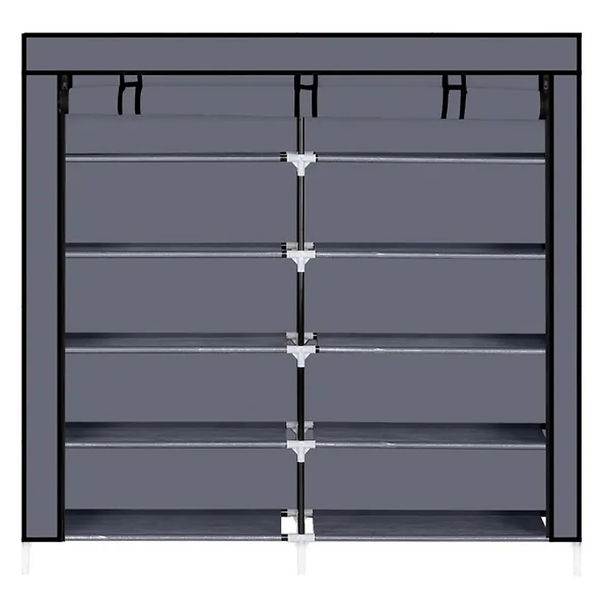 7 Tiers Portable Shoe Rack Closet Fabric Cover Shoe Storage Organizer Cabinet - Image 2