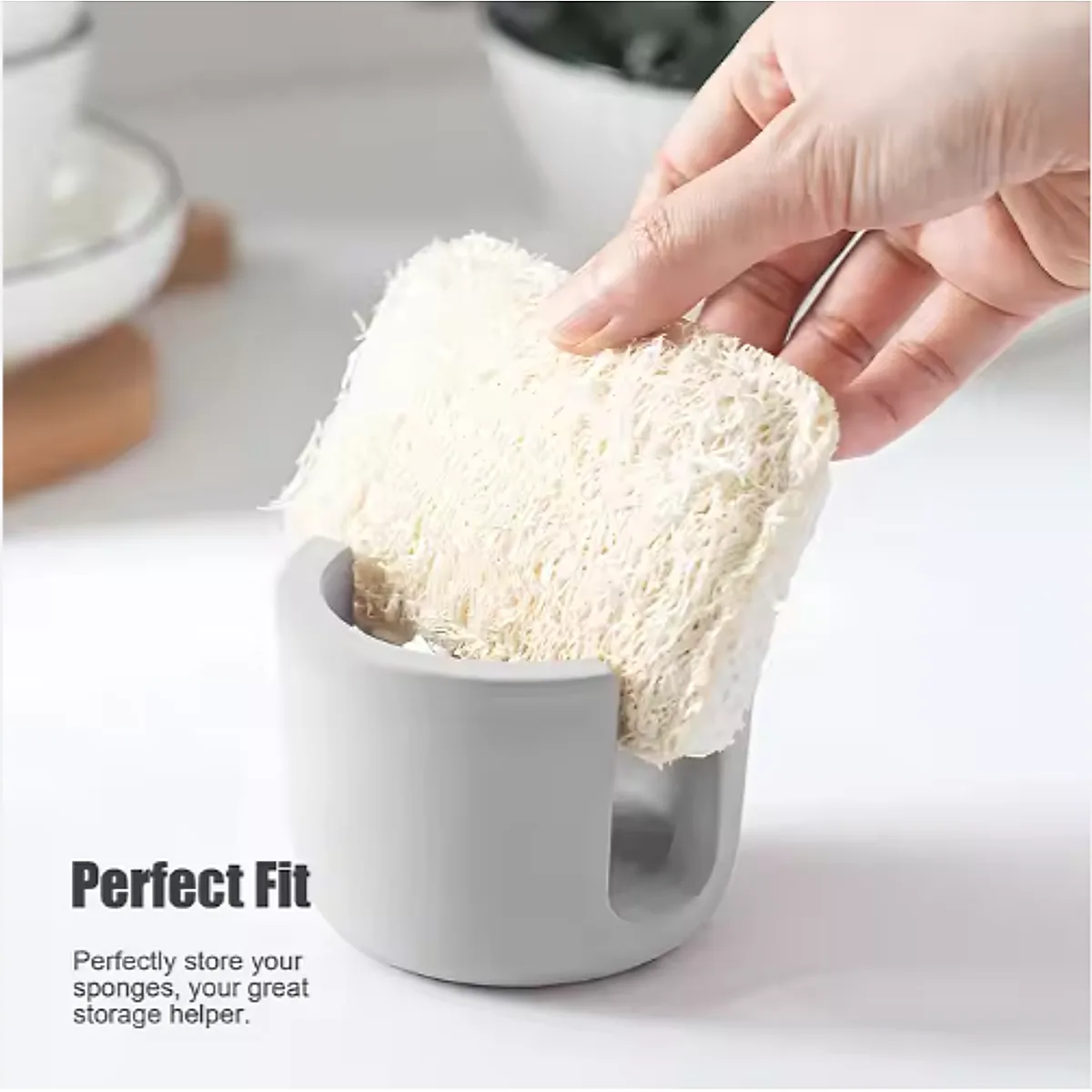 Diatom Mud Sponge Rack Kitchen & Bathroom Sink Caddy For Sponges Scrubbers - Image 4