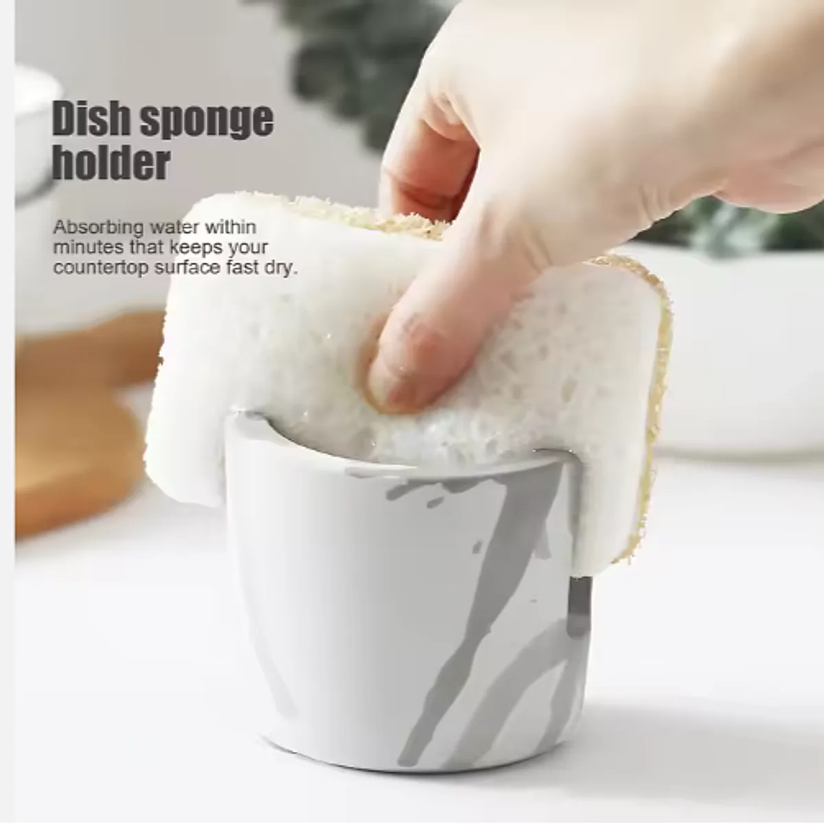 Diatom Mud Sponge Rack Kitchen & Bathroom Sink Caddy For Sponges Scrubbers - Image 8