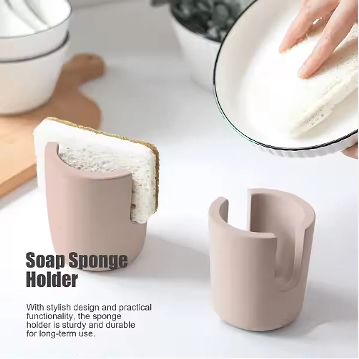 Diatom Mud Sponge Rack Kitchen & Bathroom Sink Caddy For Sponges Scrubbers