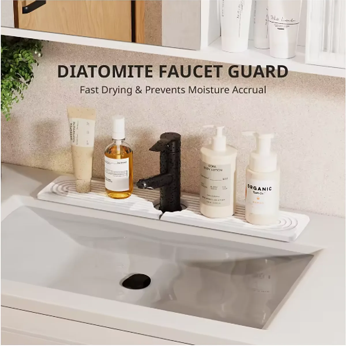 Diatomaceous Earth Sink Tray Stone Home Sink Caddy Kitchen Instant Dry Sink Organizer