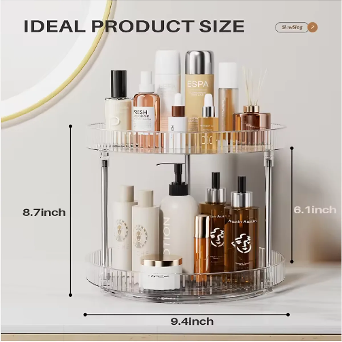Double-layer Turntable Rotating Spice Rack Organization Spinning Organizer - Image 2