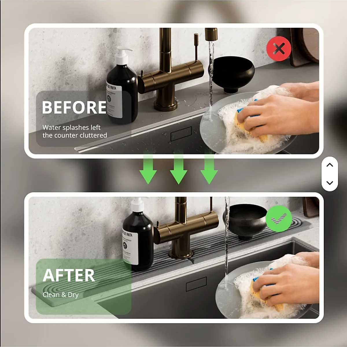 Diatomaceous Earth Sink Tray Stone Home Sink Caddy Kitchen Instant Dry Sink Organizer - Image 5