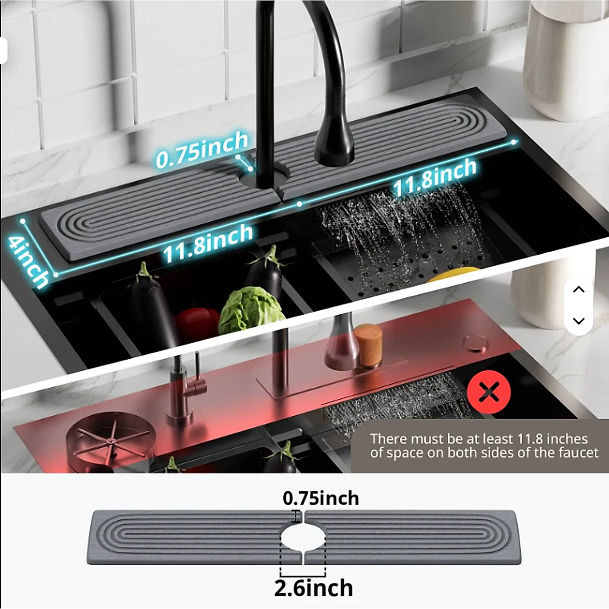 Diatomaceous Earth Sink Tray Stone Home Sink Caddy Kitchen Instant Dry Sink Organizer - Image 6