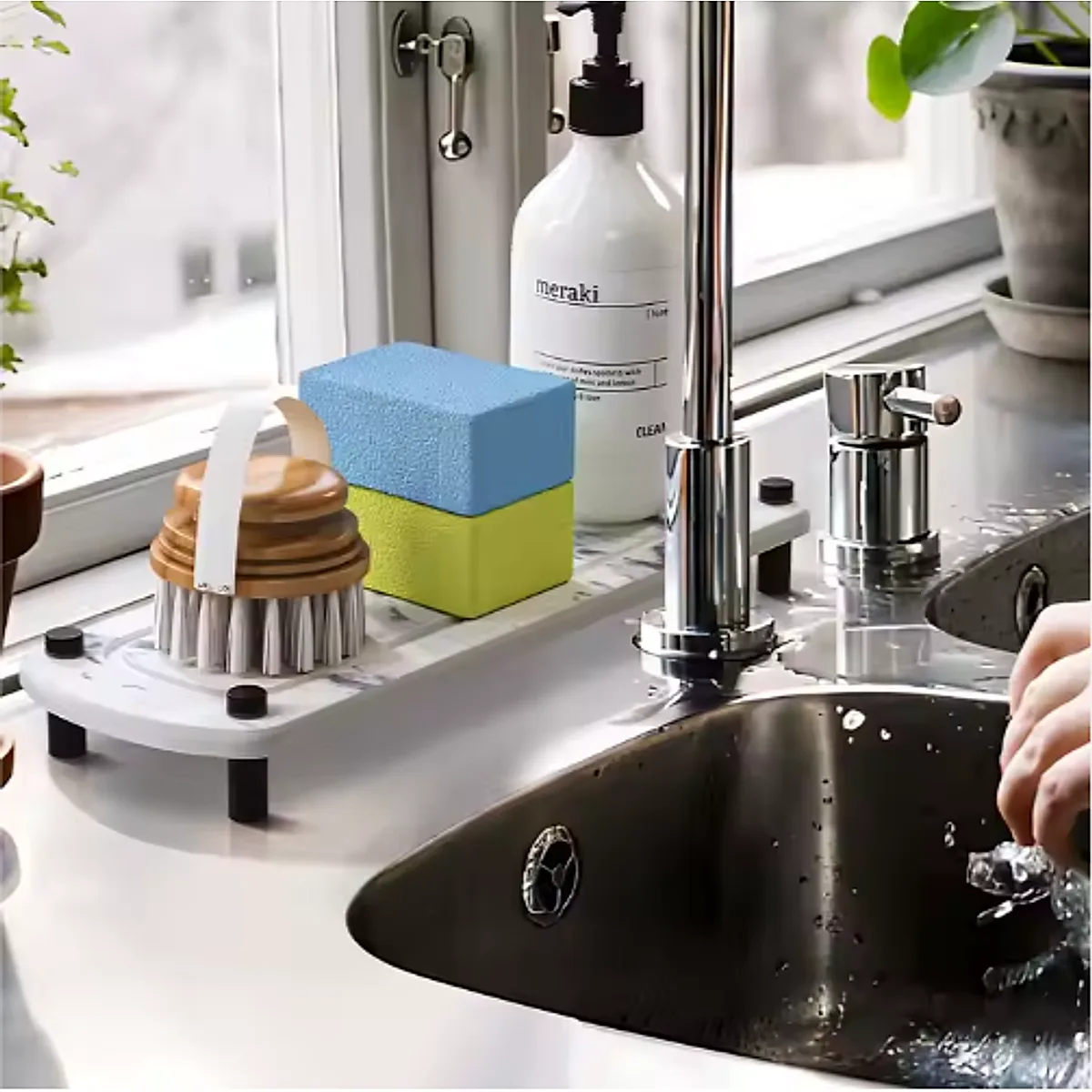 Diatomaceous Earth Sink Tray Stone Home Sink Caddy Kitchen Bathroom Instant Dry Sink Organizer - Image 5