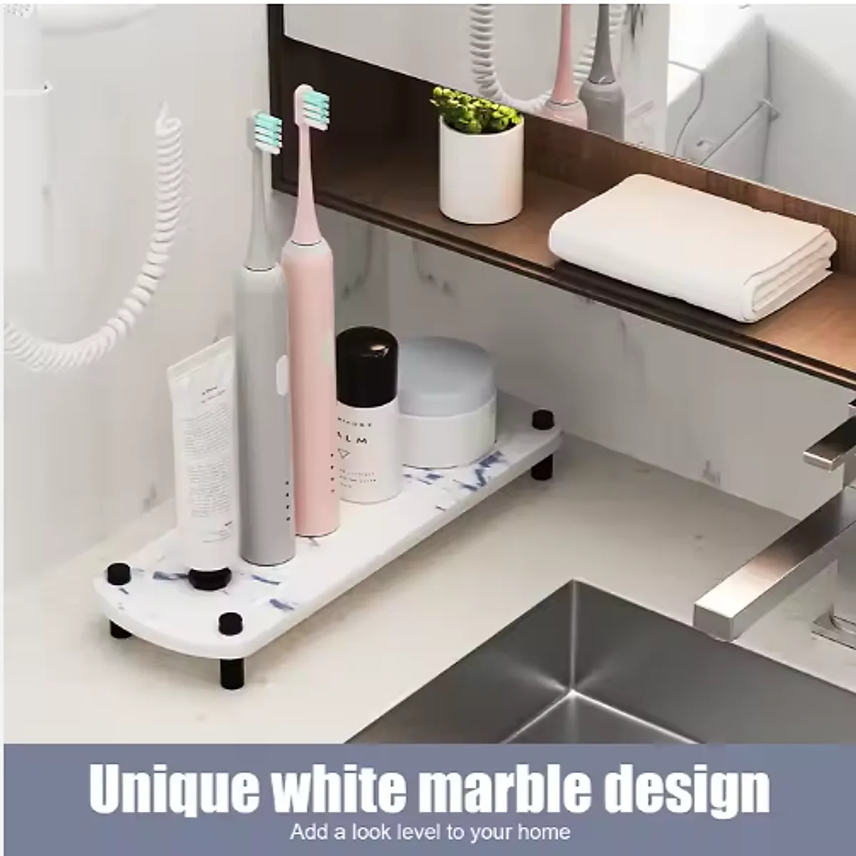 Diatomaceous Earth Sink Tray Stone Home Sink Caddy Kitchen Bathroom Instant Dry Sink Organizer - Image 6