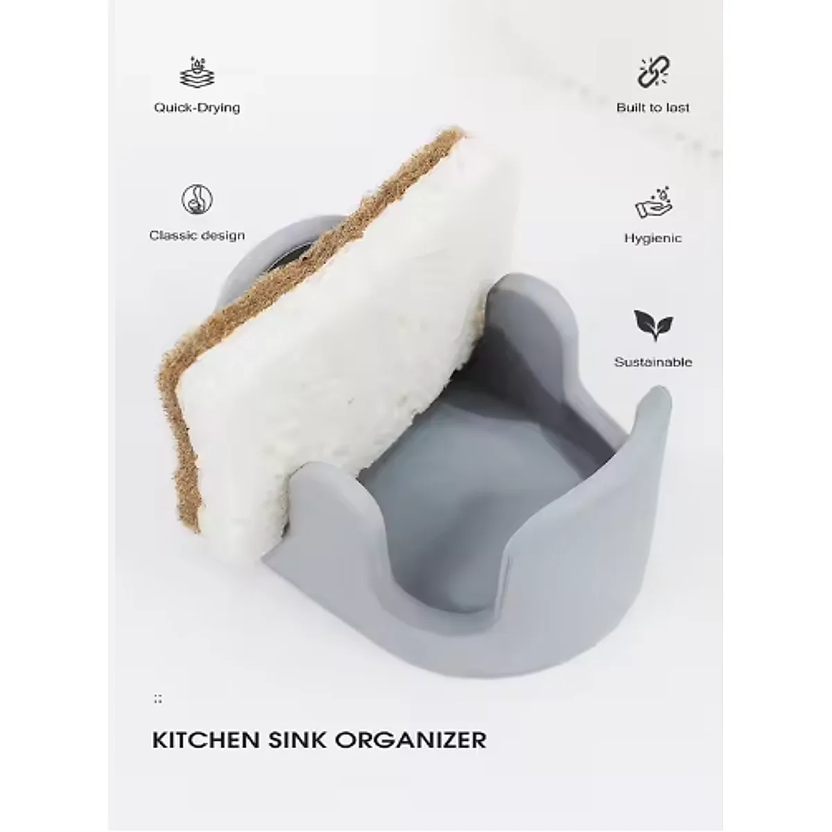 Diatom Mud Sponge Rack Kitchen & Bathroom Sink Caddy For Sponges Scrubbers - Image 3