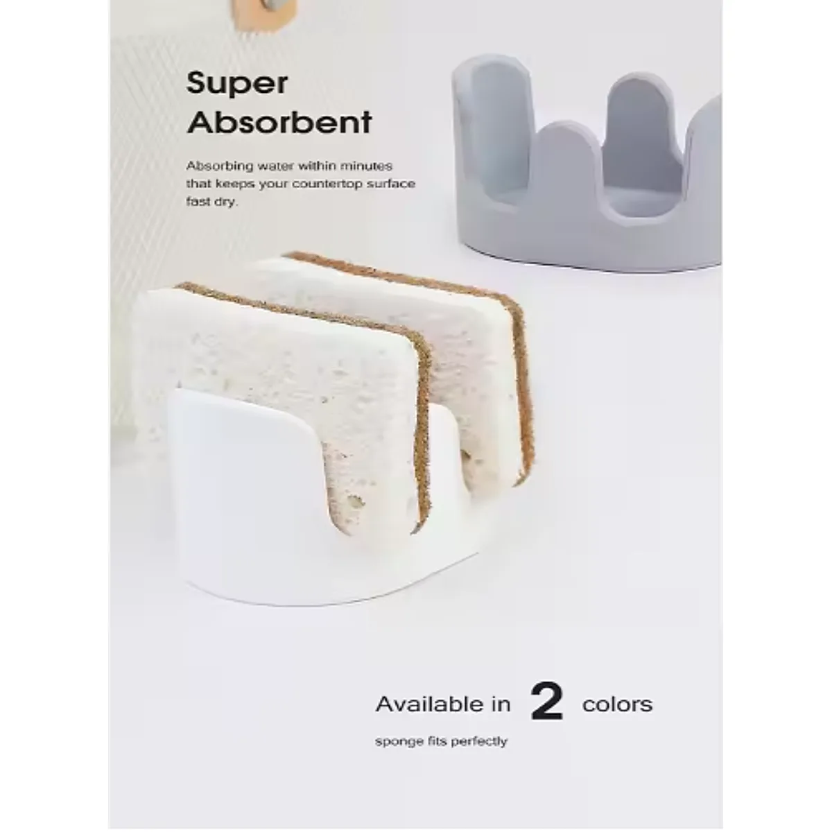 Diatom Mud Sponge Rack Kitchen & Bathroom Sink Caddy For Sponges Scrubbers - Image 4