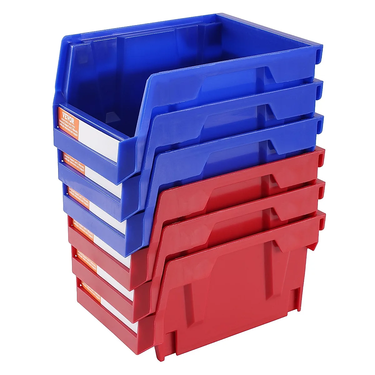 Plastic Storage Bin,Hanging Stackable Storage Organizer Bin, Blue Red, 24-Pack, Heavy Duty Stacking Containers For Closet, Kitchen, Office, Or Pantry Organization - Image 8