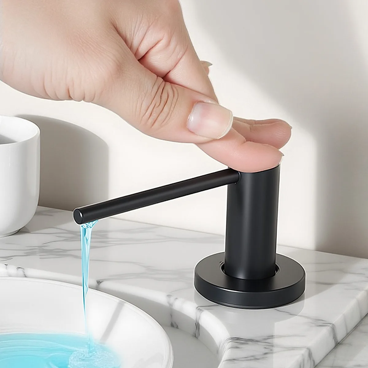 Built In Soap Dispenser For Kitchen Sink Stainless Steel With 17oz Bottle