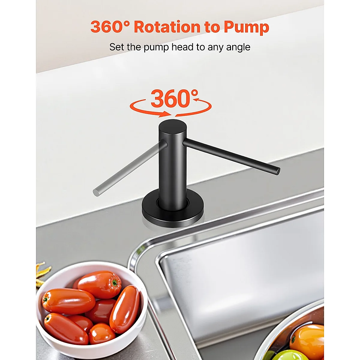 Built In Soap Dispenser For Kitchen Sink Stainless Steel With 17oz Bottle - Image 5