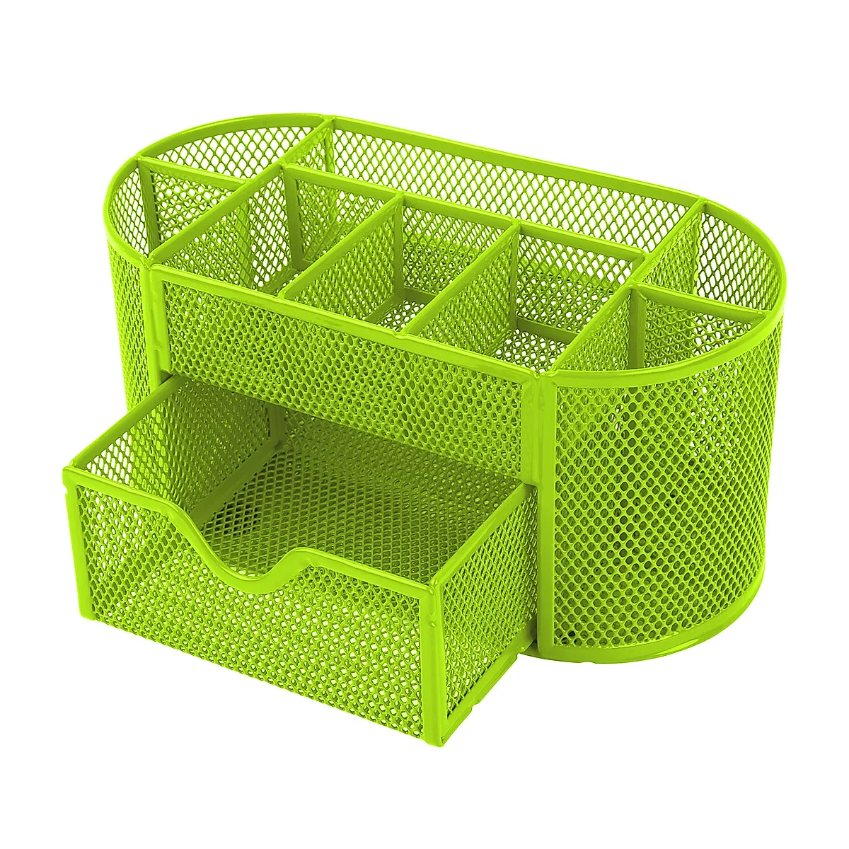 1Pc Metal Mesh Pencil Holders Desk Organizer With 9 Compartment Pen Holder Storage - Image 7
