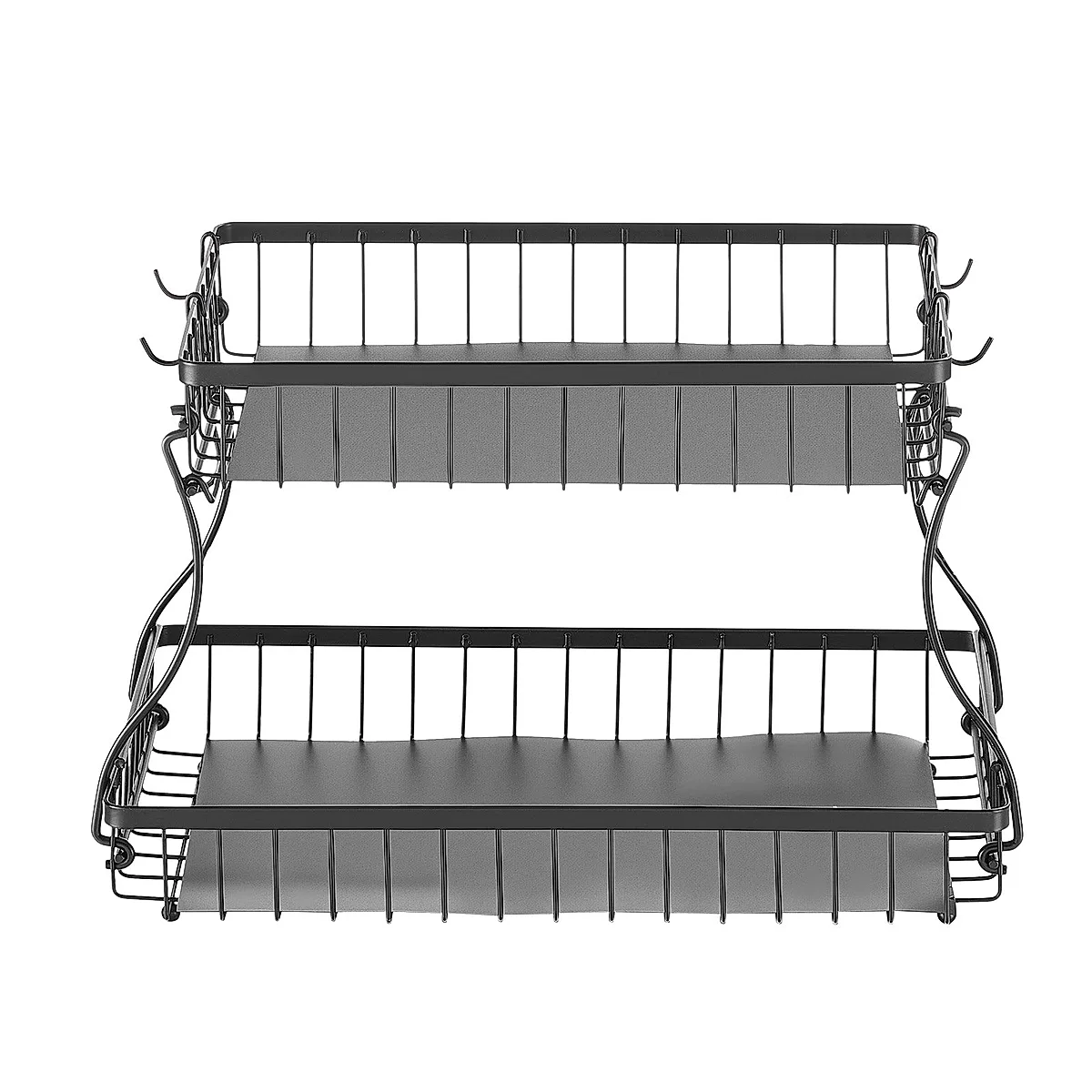 2 Tier Fruit Basket Bowl Kitchen Countertop Storage Stand Holder Banana Hanger - Image 5