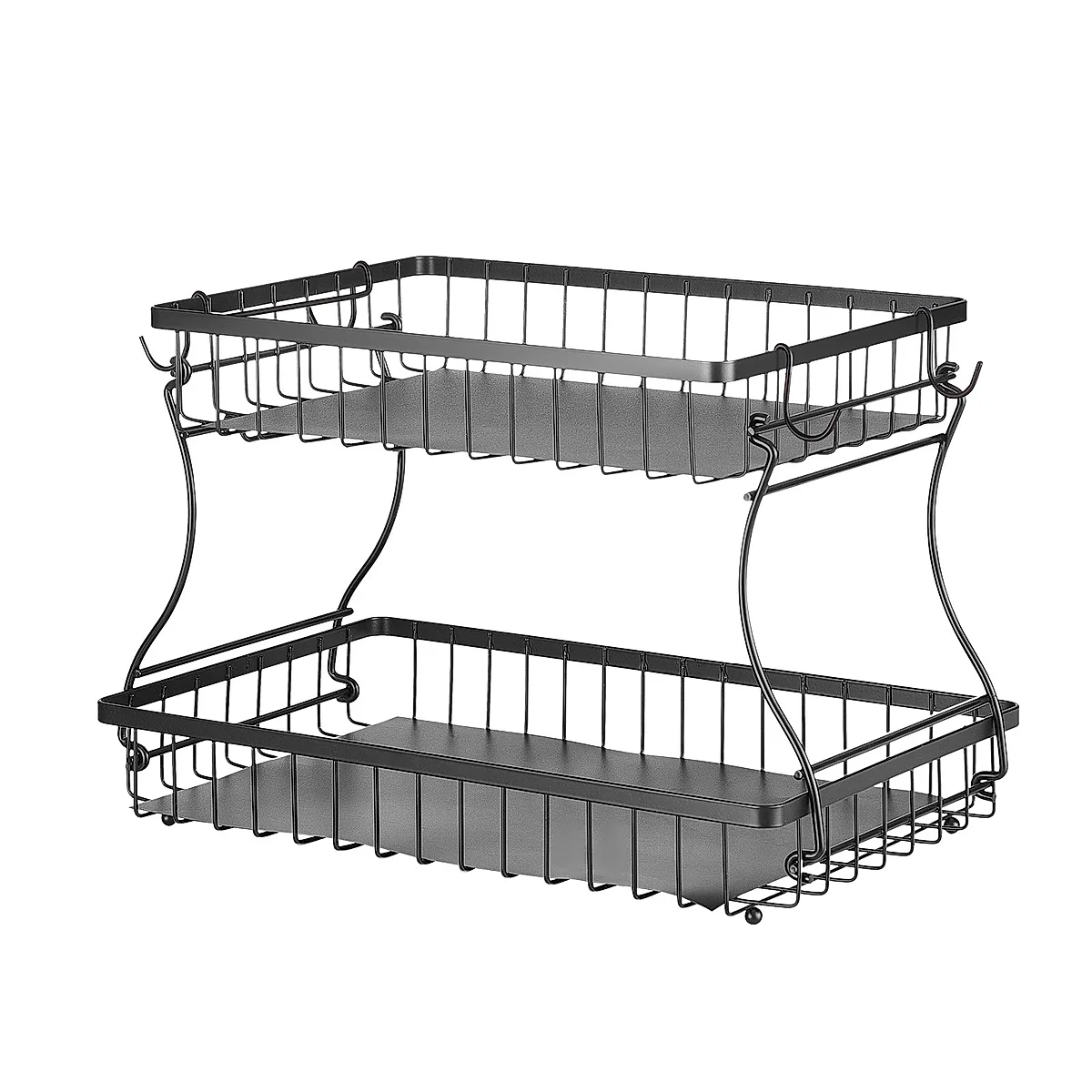 2 Tier Fruit Basket Bowl Kitchen Countertop Storage Stand Holder Banana Hanger - Image 7