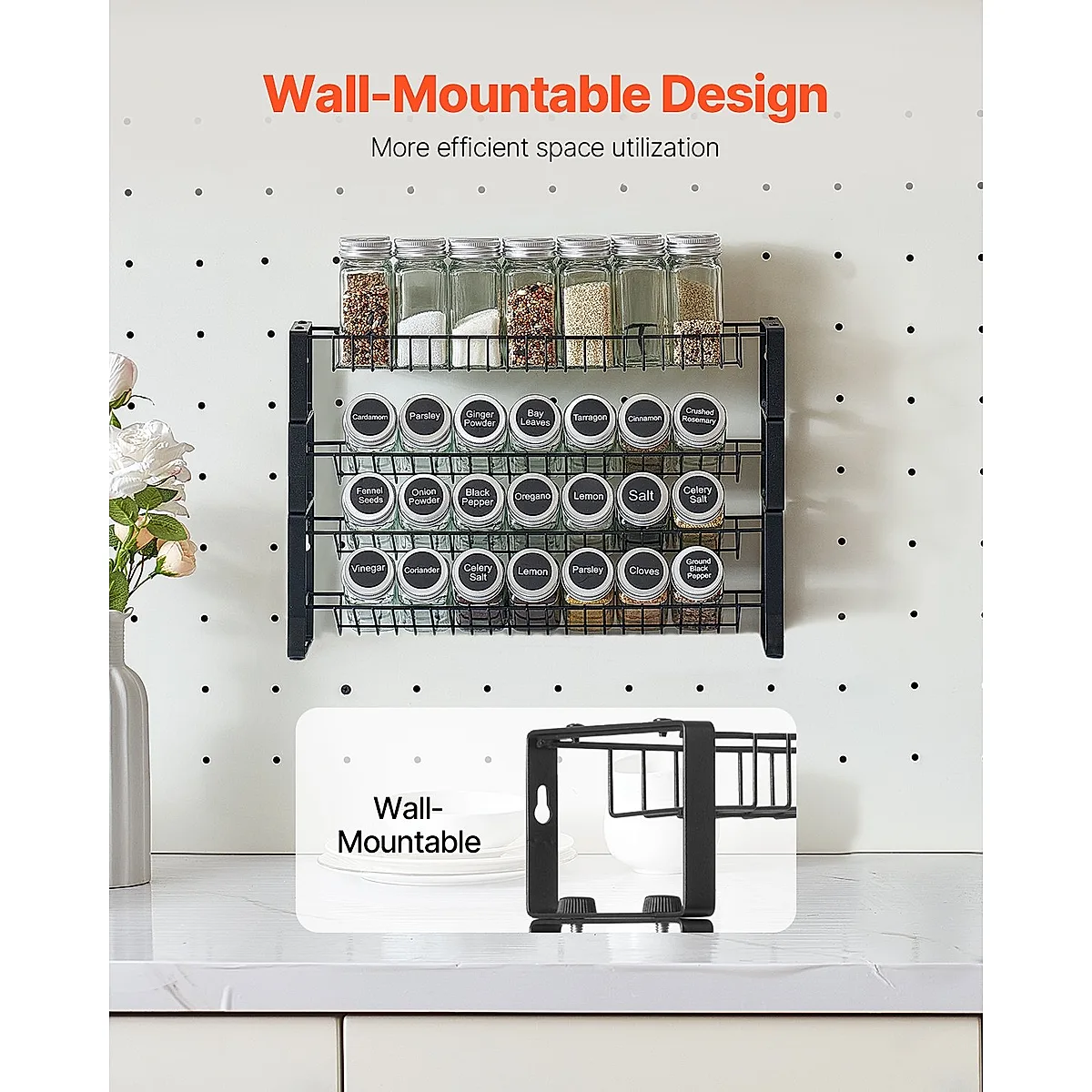 Spice Rack Organizer For Cabinet Kitchen Countertop Seasoning Organizer 18x11 In - Image 5