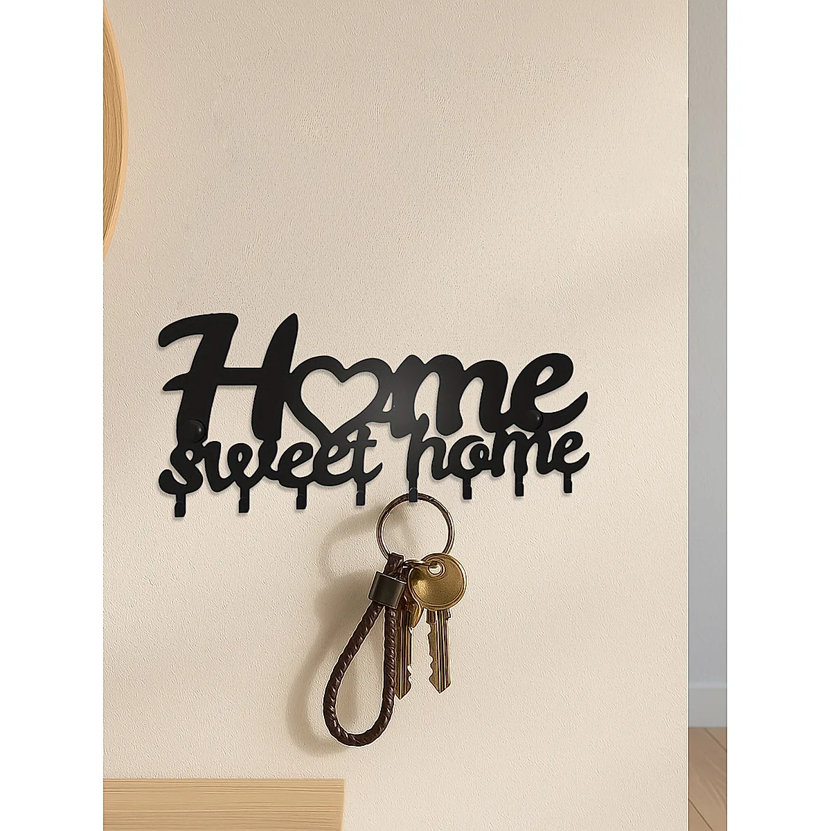 Sleek Adhesive Key Holder - Metal Key Holder Wall Mount W Contemporary Design - Image 4