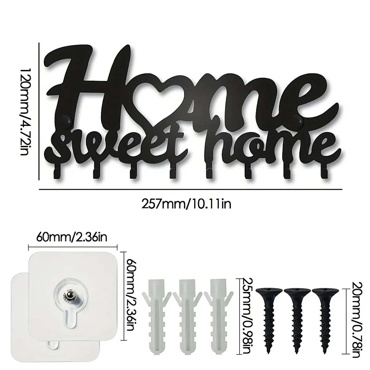 Sleek Adhesive Key Holder - Metal Key Holder Wall Mount W Contemporary Design - Image 5