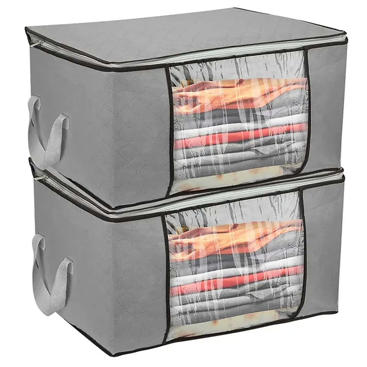 2Pcs Clothes Storage Bag 90L Large Capacity Foldable Closet - Image 6