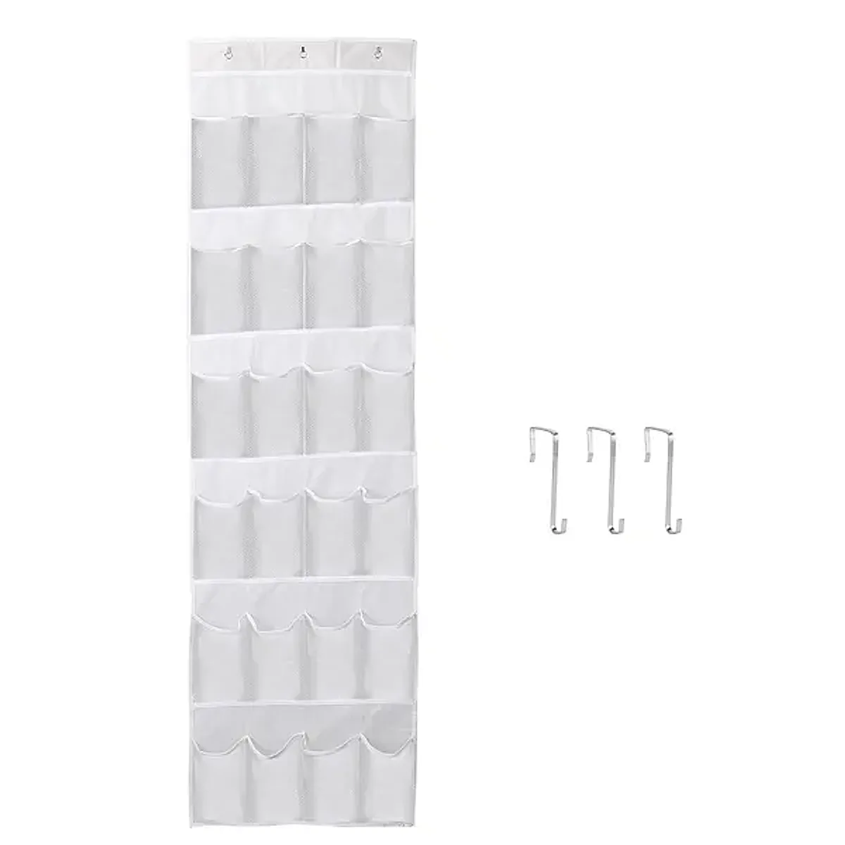 1Pc Over The Door Shoes Rack 24-Pocket Crystal Clear Organizer - Image 5