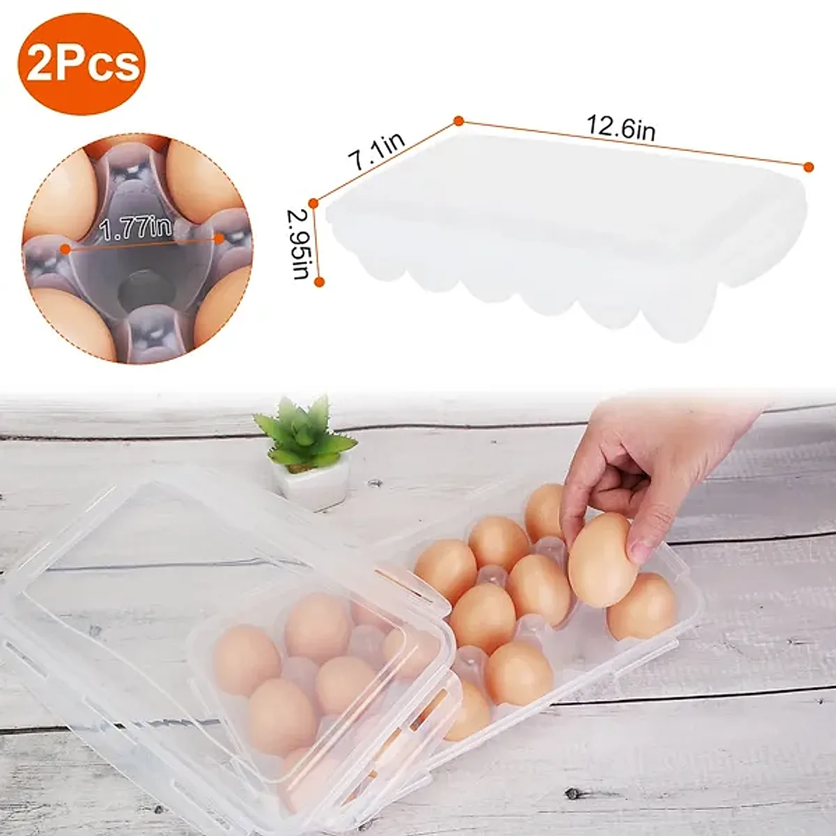 2Pcs Egg Holder Stackable Plastic Egg Storage Box Egg Rack