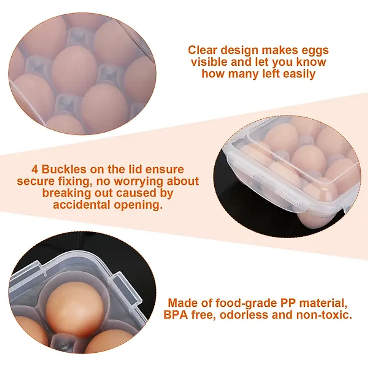 2Pcs Egg Holder Stackable Plastic Egg Storage Box Egg Rack - Image 2