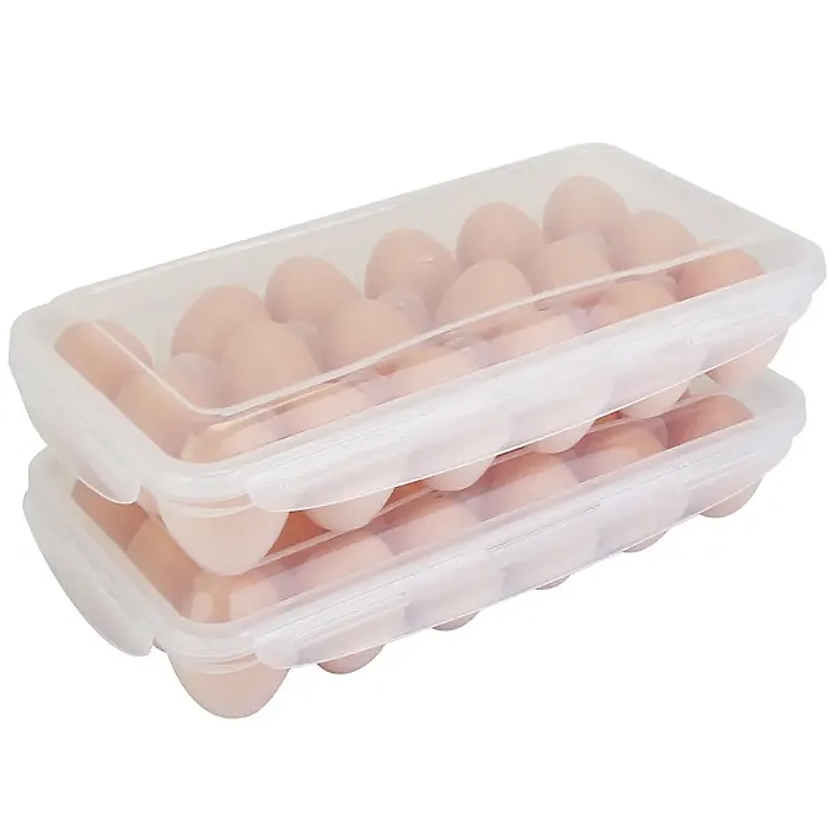 2Pcs Egg Holder Stackable Plastic Egg Storage Box Egg Rack - Image 3
