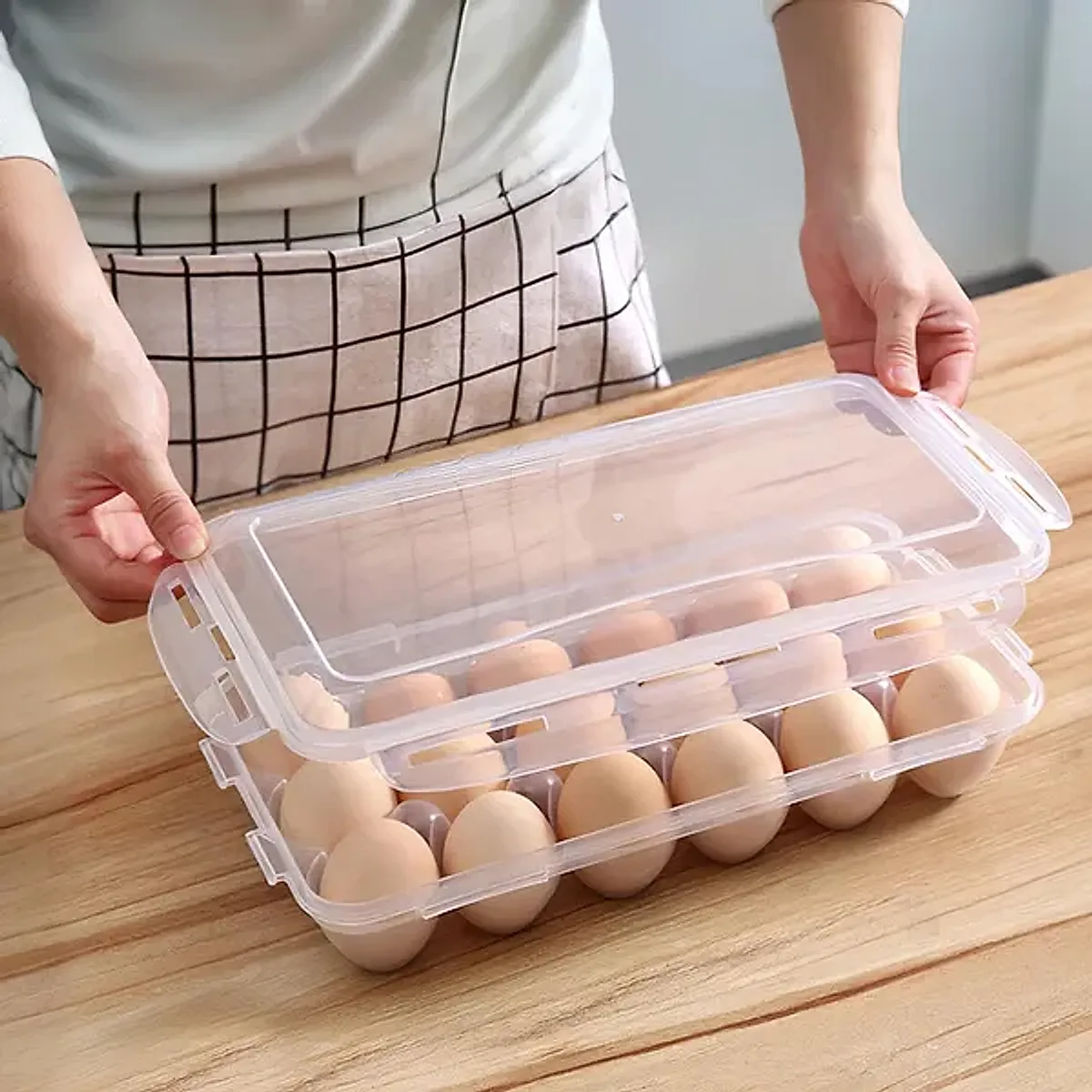 2Pcs Egg Holder Stackable Plastic Egg Storage Box Egg Rack - Image 6