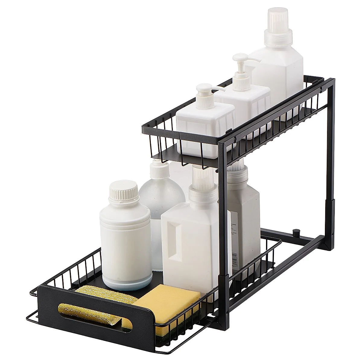 2-Tier 10.7"W X 14.2"D Pull Out Cabinet Under Sink Organizer 10.7"x14.2" Drawer Basket, 12.5"Wx15.5"Dx13"H Install Size For Cabinet - Image 3