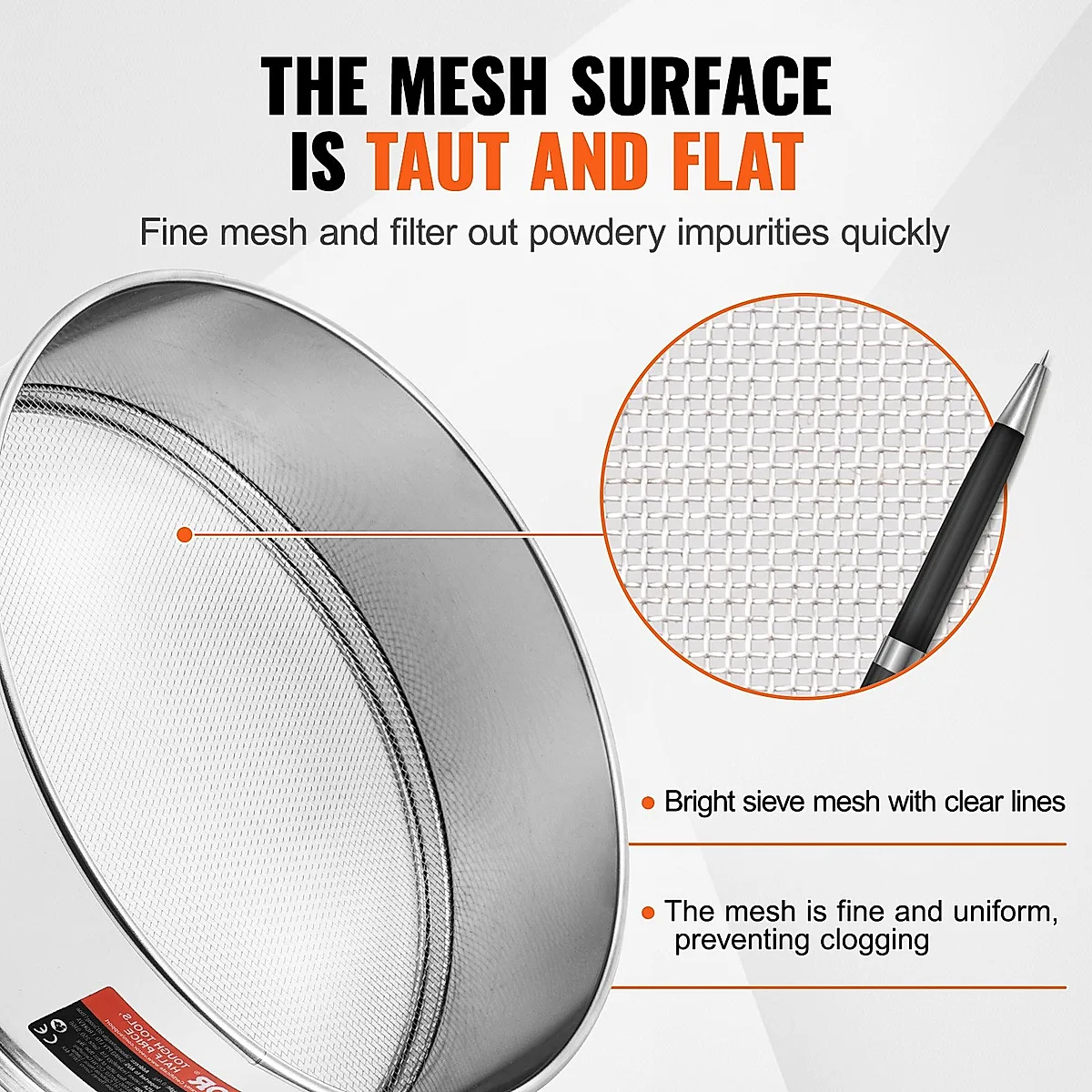 Flour Sieve Fine Mesh Stainless Steel 10 Mesh Flour Sifter For Baking Cake - Image 5