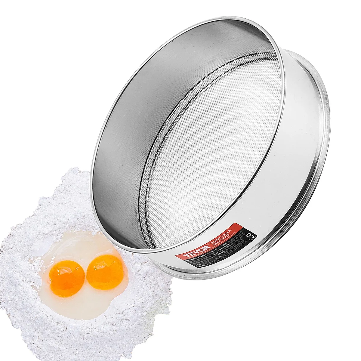 Flour Sieve Fine Mesh Stainless Steel 12 Mesh Flour Sifter For Baking Cake - Image 4