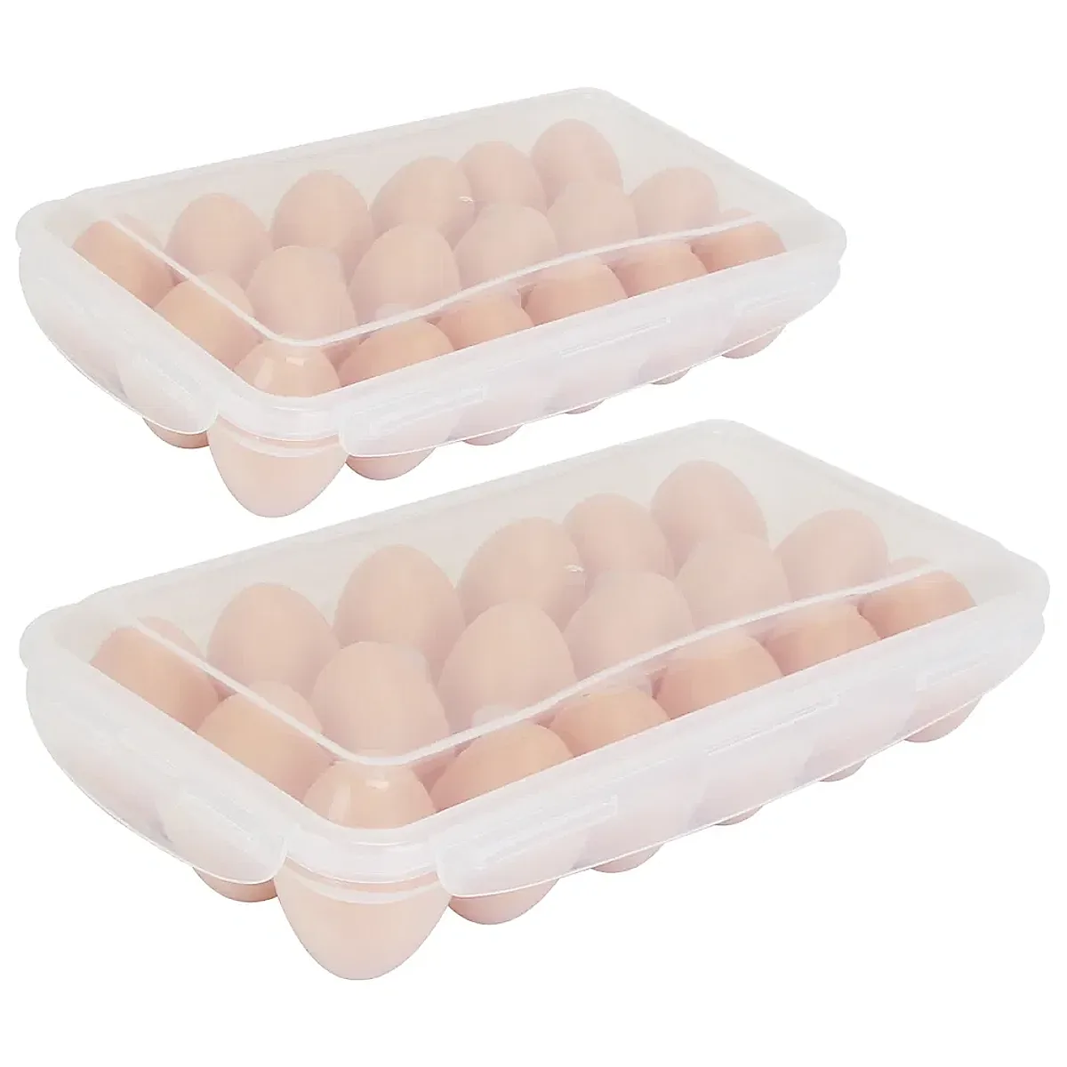 2Pcs Egg Holder Stackable Plastic Egg Storage Box Egg Rack For Refrigerator With 18 Cavity Per Container Dishwasher Safe - Image 6