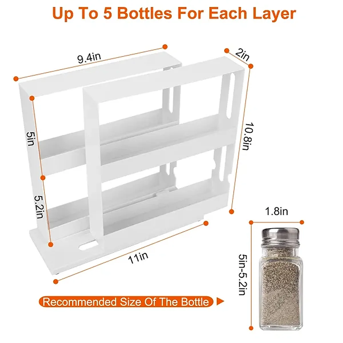 Swivel Cabinet Organizer Revolving Kitchen Rack Spice Organizer For Cabinet Condiment Holder Shelf - Image 5