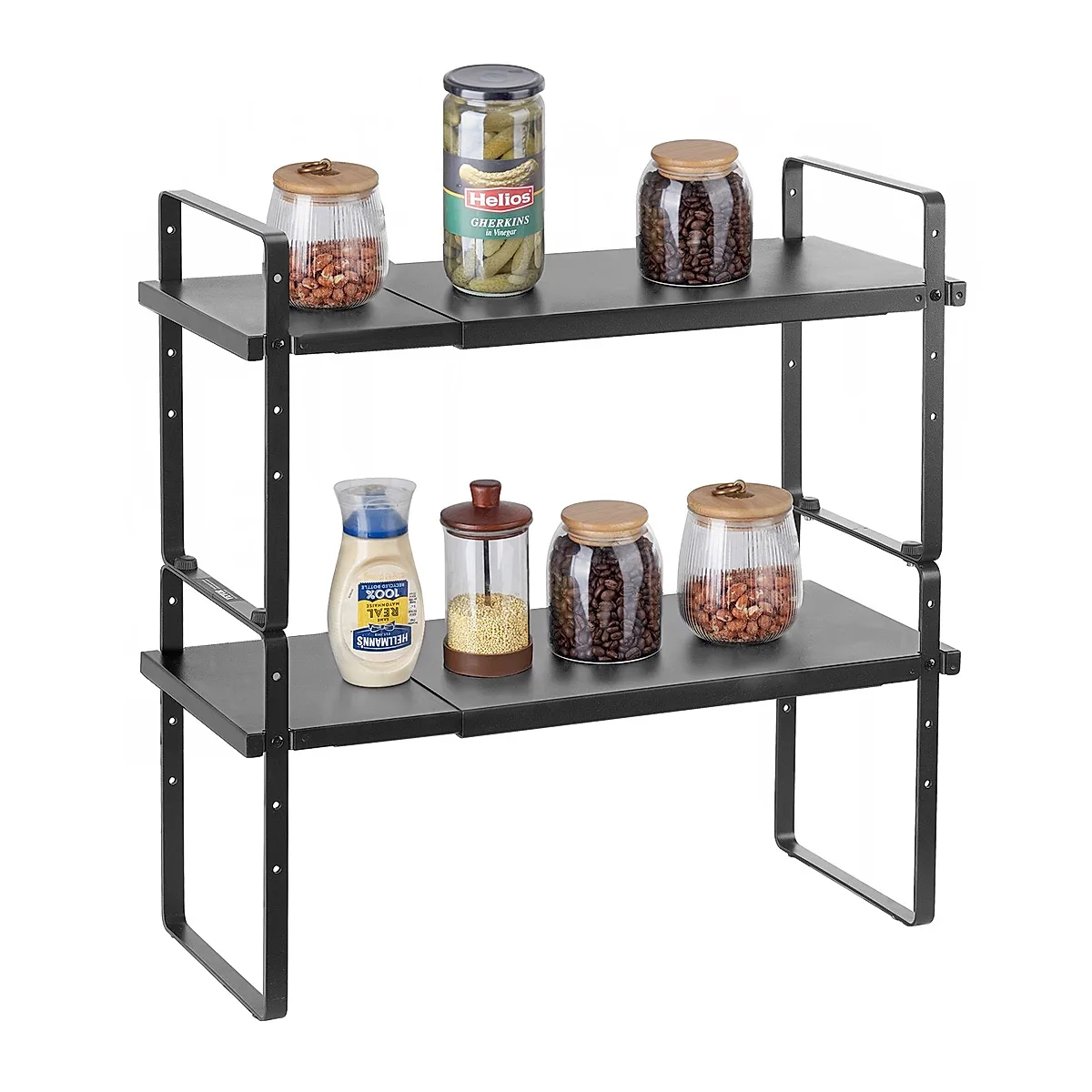 2 Tier Cabinet Organizer Shelf Counter Shelves Steel Kitchen Storage Spice Rack - Image 4