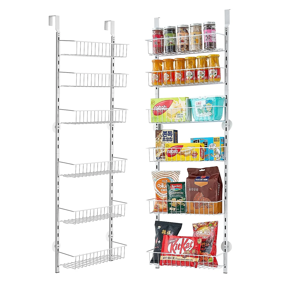 6-Tier Over The Door Pantry Organizer Hanging Storage Rack Adjustable Kitchen - Image 3