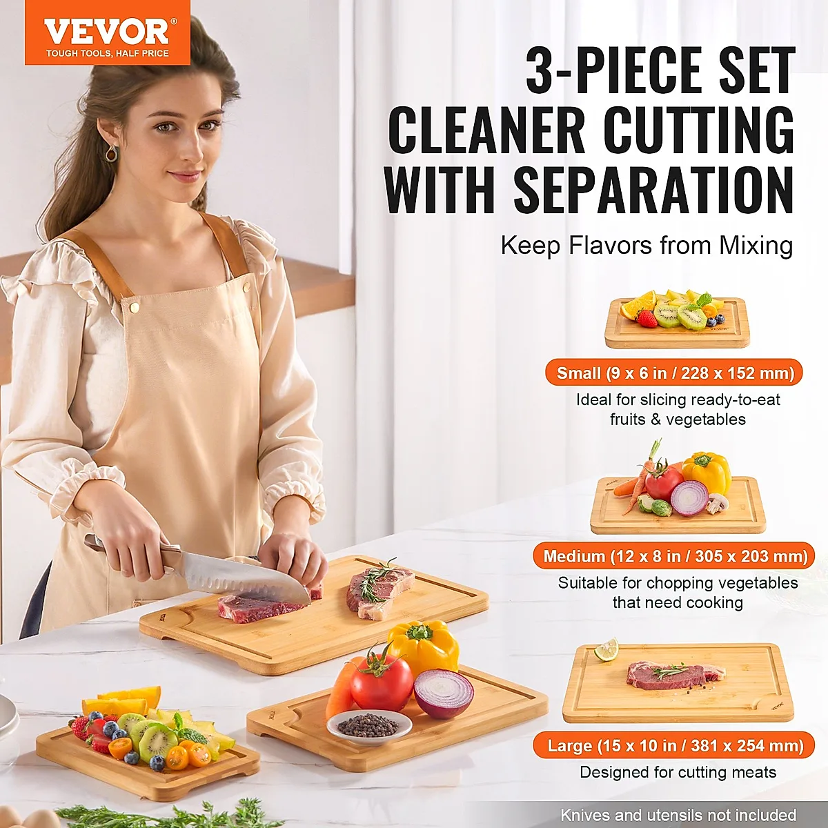 Bamboo Cutting Board Premium Versatile Cut Board With Built-in Handle