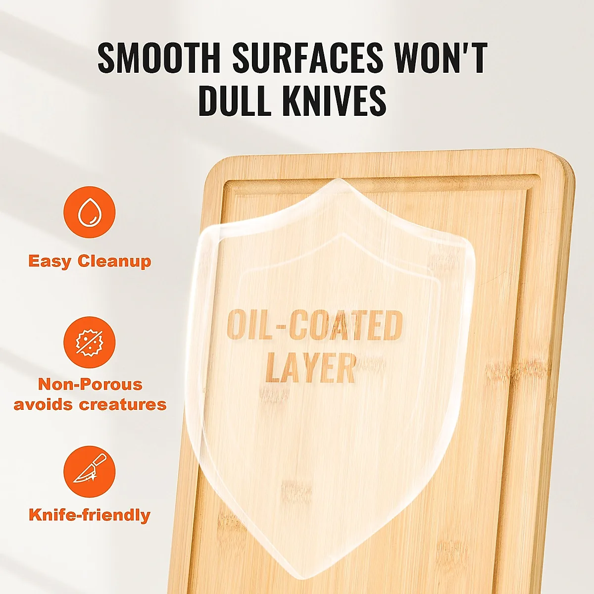 Bamboo Cutting Board Premium Versatile Cut Board With Built-in Handle - Image 3