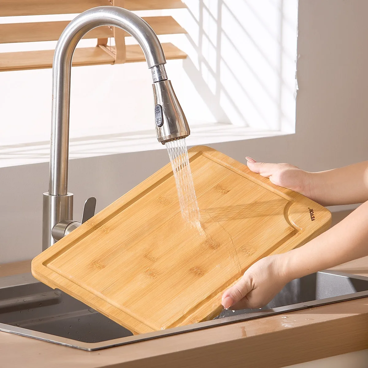 Bamboo Cutting Board Premium Versatile Cut Board With Built-in Handle - Image 6