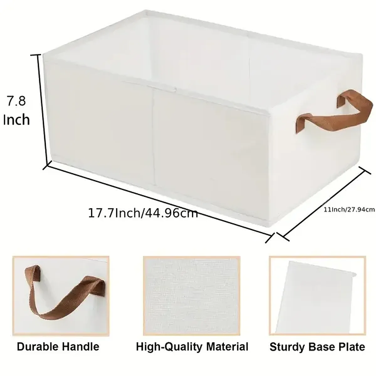 Portable Clothes Storage Box Foldable Thick Cloth Storage And Storage Bag For Organizing Bedroom Wardrobe Clothes With Window Storage Nano White And Linen Model. - Image 5